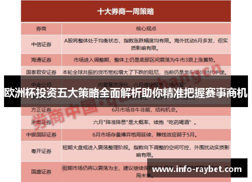 欧洲杯投资五大策略全面解析助你精准把握赛事商机